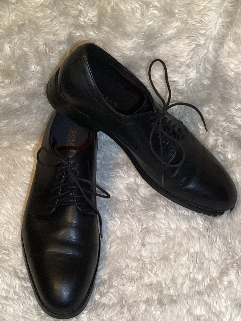 Cole Haan flexcraft Black Leather Lace-Up Derbys shoes size 10.5
